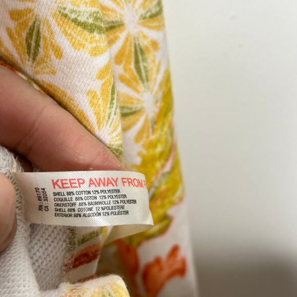 ANTHROPOLOGIE x DAILY PRACTICE Cropped Off Shoulder Sweatshirt Orange Sz L {3W5} - Picture 8 of 9